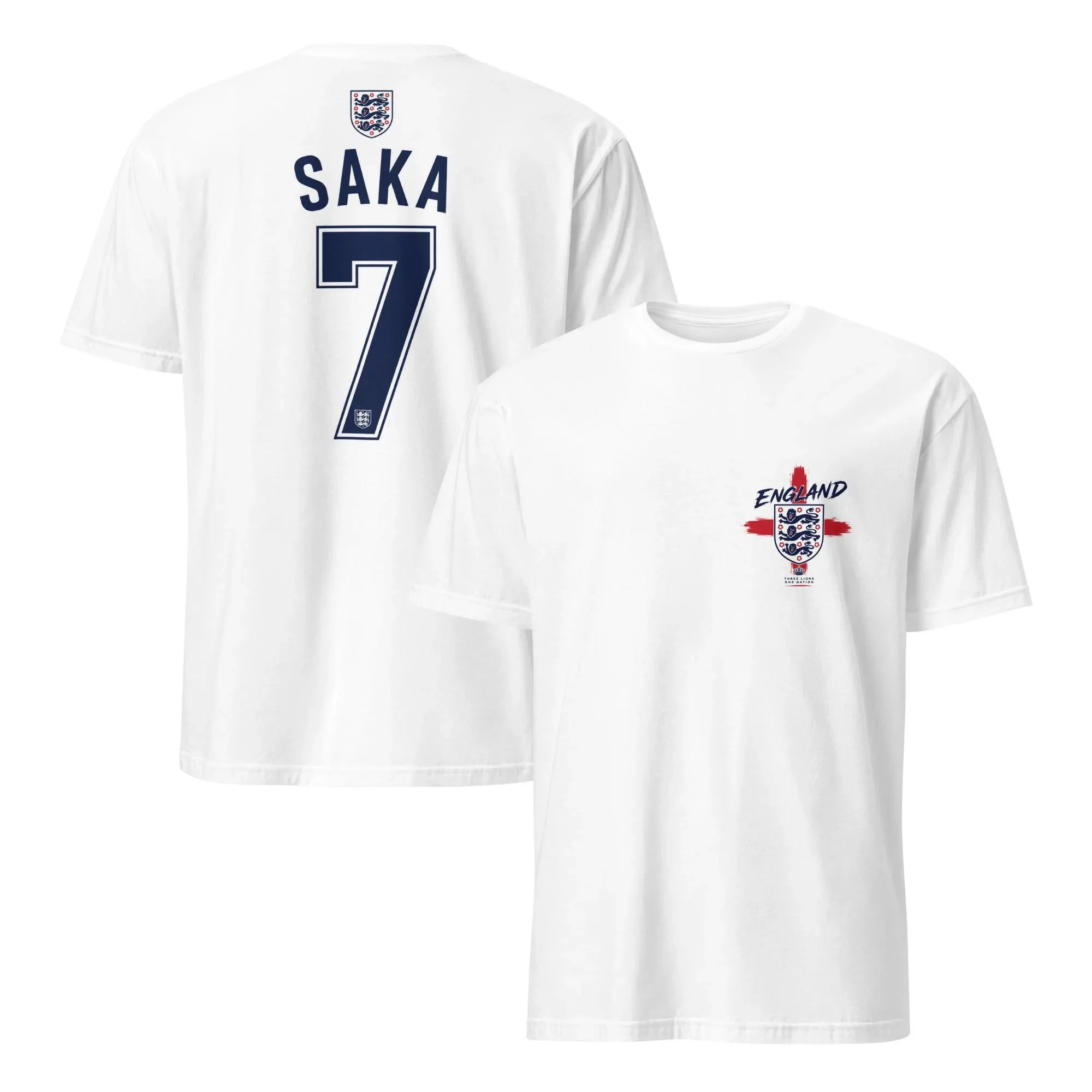 Men Harry Kane No.9 Double Sided T-shirt England Shield Print Short Sleeve Summer Cotton Tee Football Fan Unisex Streetwear Tops