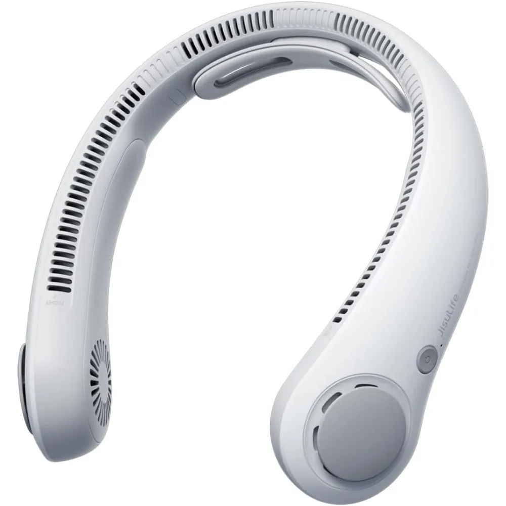 

Усовершенствованный портативный шейный вентилятор без лопастей, 5 скоростей, бесшумный, перезаряжаемый, 5000 мАч, для улицы и дома, подарок