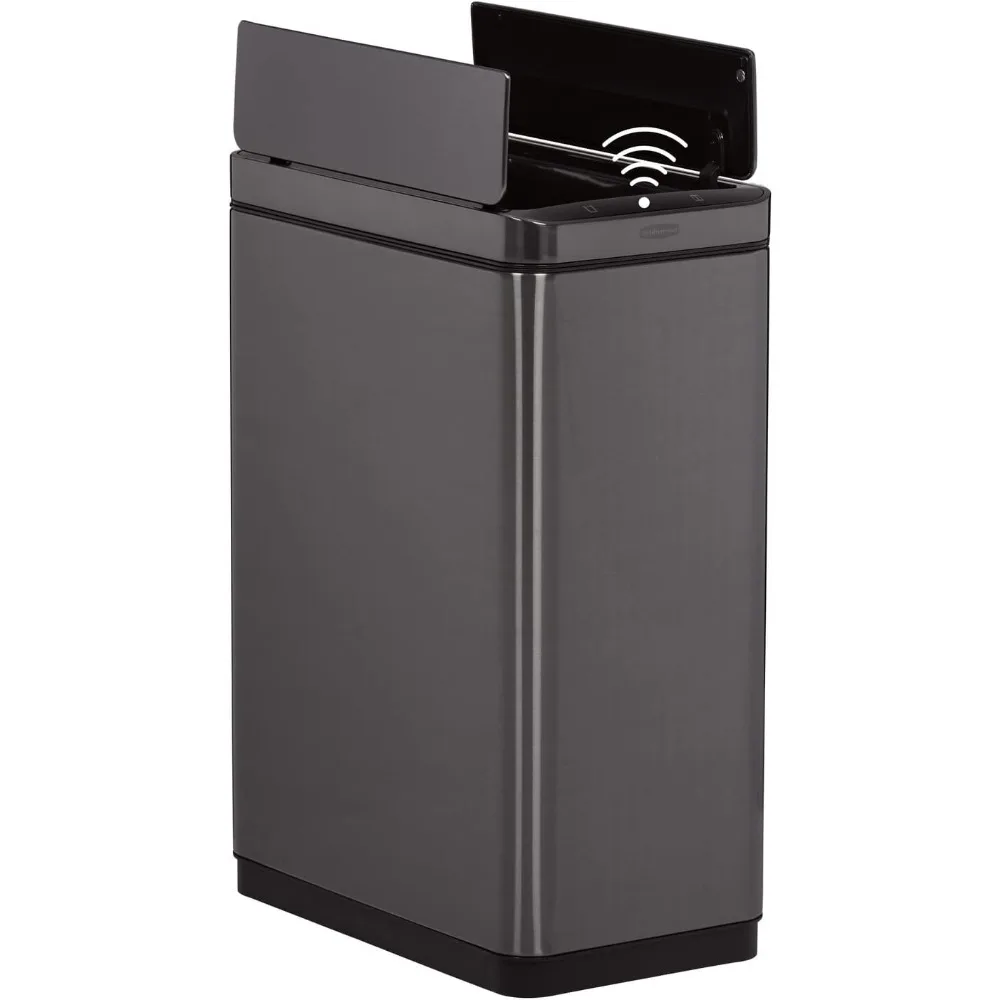 

Elite Stainless Steel Slim Sensor Trash Can, 11.8-Gallon, Batteries Included, Charcoal