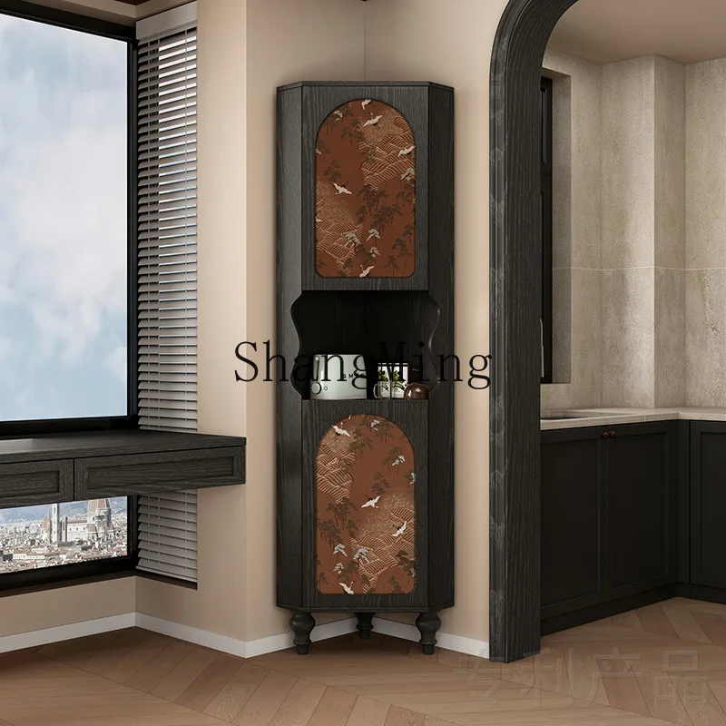 

ZYY new Chinese-style solid wood triangular cabinet, corner cabinet next to the sofa in the living room