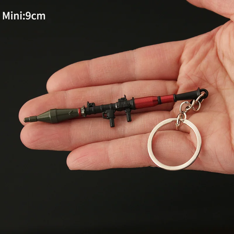 Game PUBG Keychain Weapon RPG 98K AWM AKM M24 Mini Gun Metal Key Ring Pendant Car Key Chain Collectible Holiday Gift Toy Guns