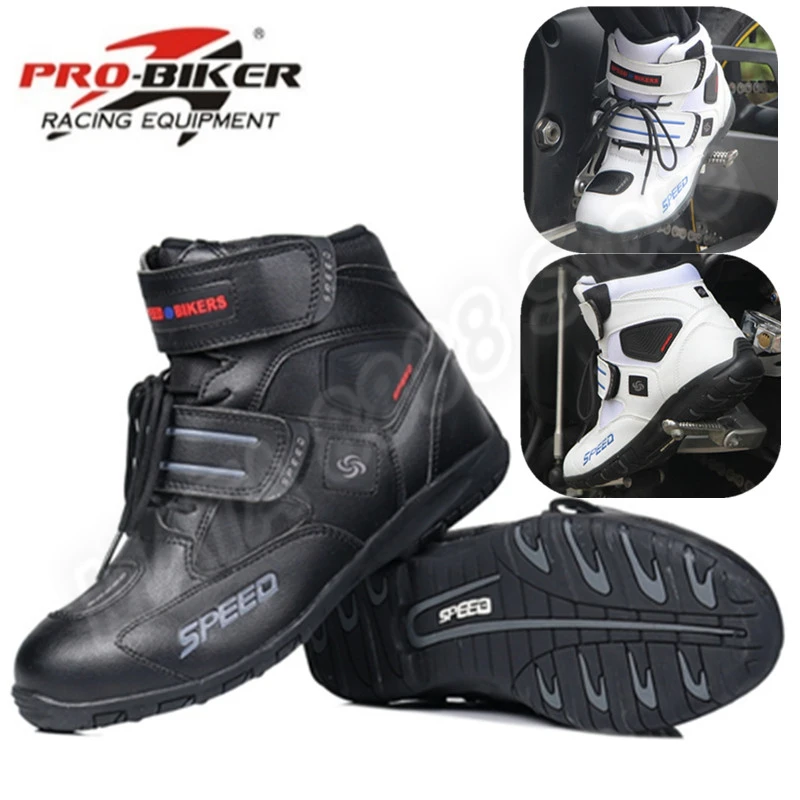 

Motorcycle Protective Boots Casual Motorcycle Boots Men's Leather Boots Motorcycle Riding Shoes Non-slip Rubber Soles