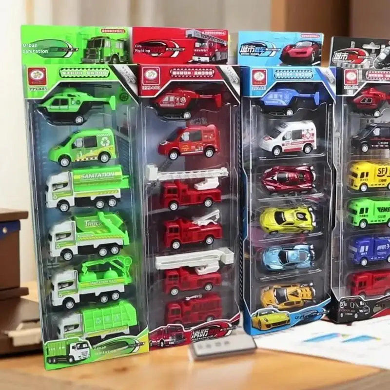 Jouets passionnants pour garçons : 4/6 pièces, modèles de camions d'ingénierie et d'assainissement, super cadeaux