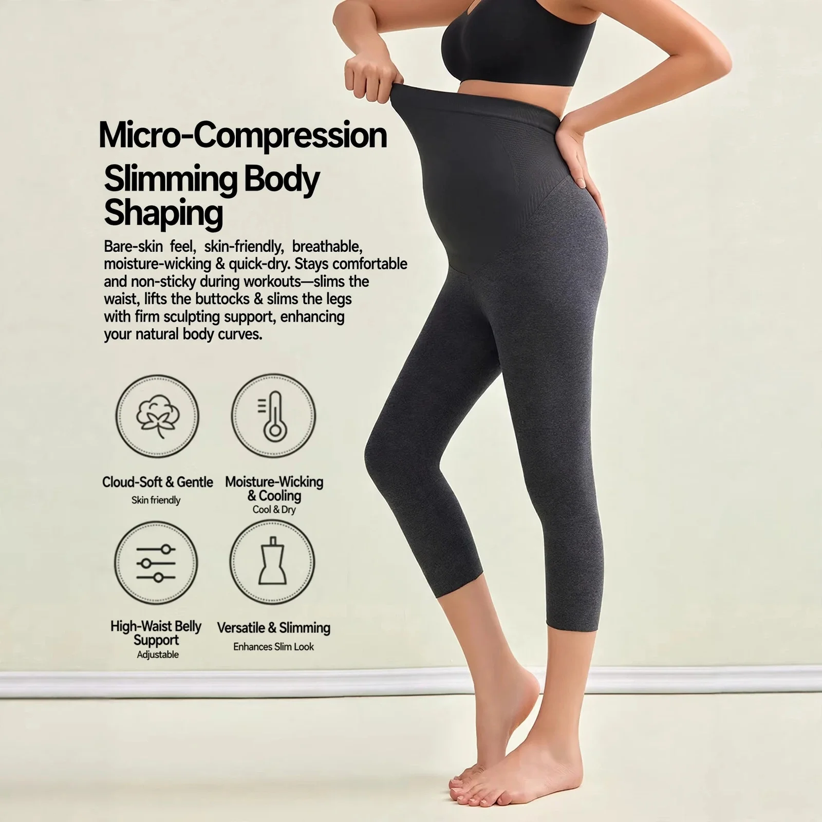Maternity Leggings Cotton Thin Outer Wear Yoga Pants Belly Support Spring Summer Pregnancy Clothing Women Elegant Casual