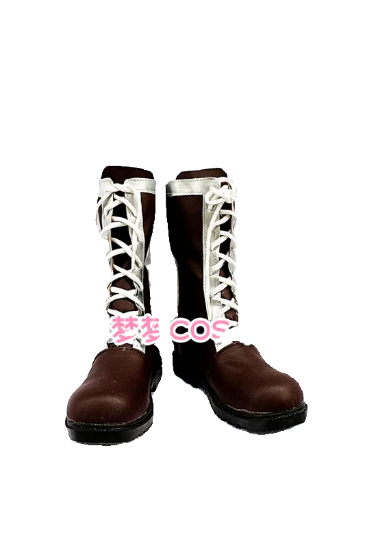 Jp Anime Kara no Kyoukai Ryougi Shiki Cosplay Costume Shoes Brown Handmade Faux Leather Boots