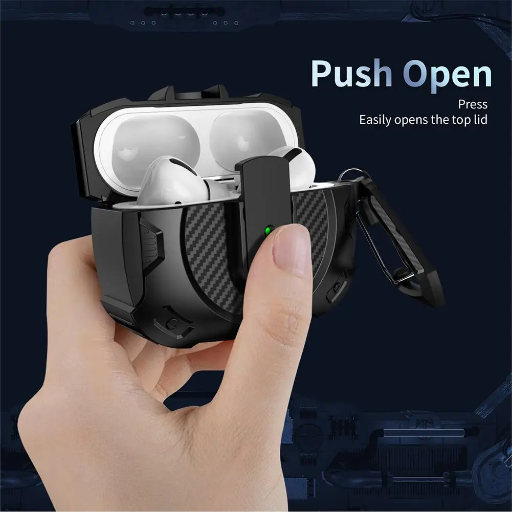 Protecitve Case For AirPods 4 Premium Sleeve Cover For AirPods 4th Generation Case Drop Protection Carbon Fiber Texture ﻿