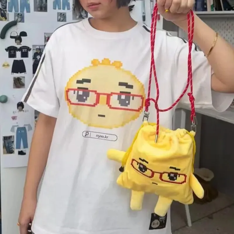 3D Glasses Dumpling Backpack Y2K Korean NX Cartoon Makeup Bag Nylon Drawstring Printing Crossbody Bag Game Shoulder ItaBag New