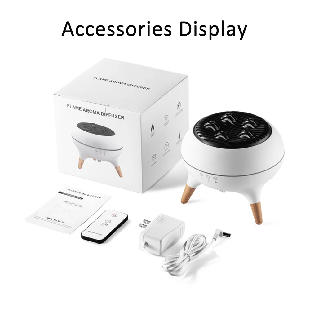 Simulate Flame Aroma Diffuser,Remote Control Adjusted Colorful Atmosphere Lighting, Add Aromatherapy Essential Oil , Essent