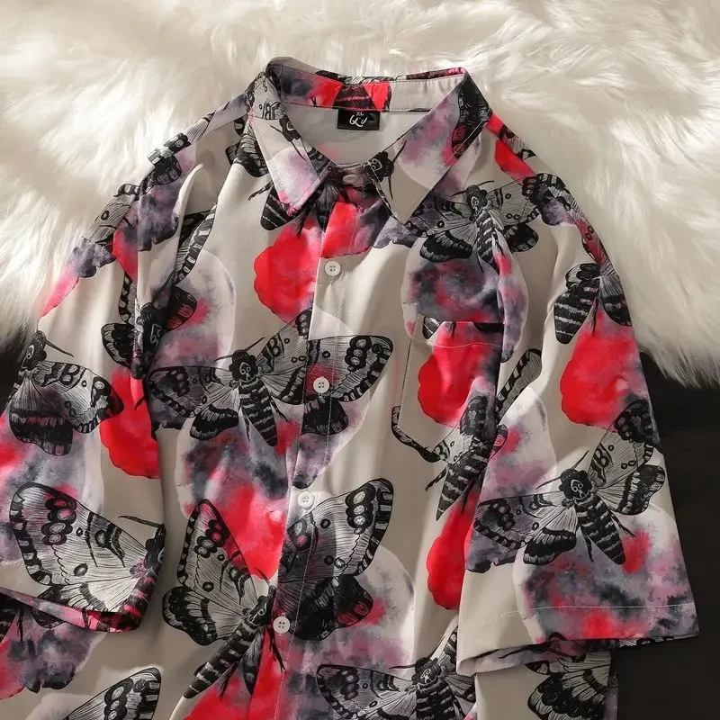 Camisa con estampado 3D de fruta dulce para hombre y mujer, camisas informales de manga corta a la moda, ropa de calle con solapa y botones, ropa de gran tamaño sin bolsillos