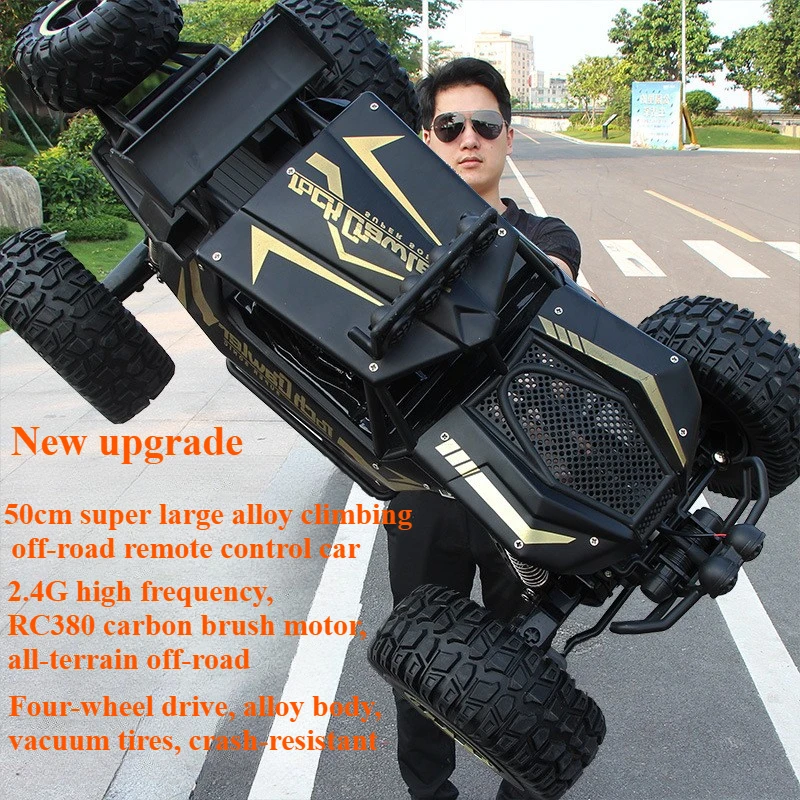 Cool Stuff Toy Car Funny Gift-50cm Super Climbing Off-road Rc Cars,1:8 Alloy 4WD Rc Truck,remote Control Car Model,toys for Boys