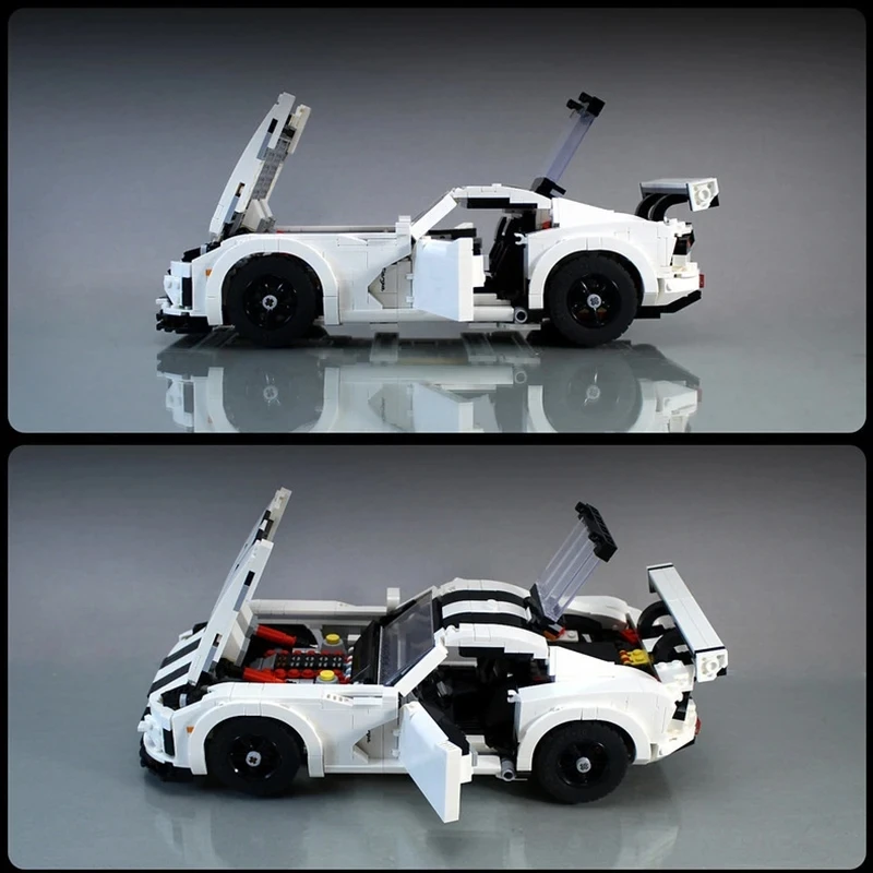 Desk Orn MOC 120125 Technical 10 in 1 White Super Sport Vehicle Compatible 10295 Block Brick Assembly DIY Toy Christmas Gift Kid
