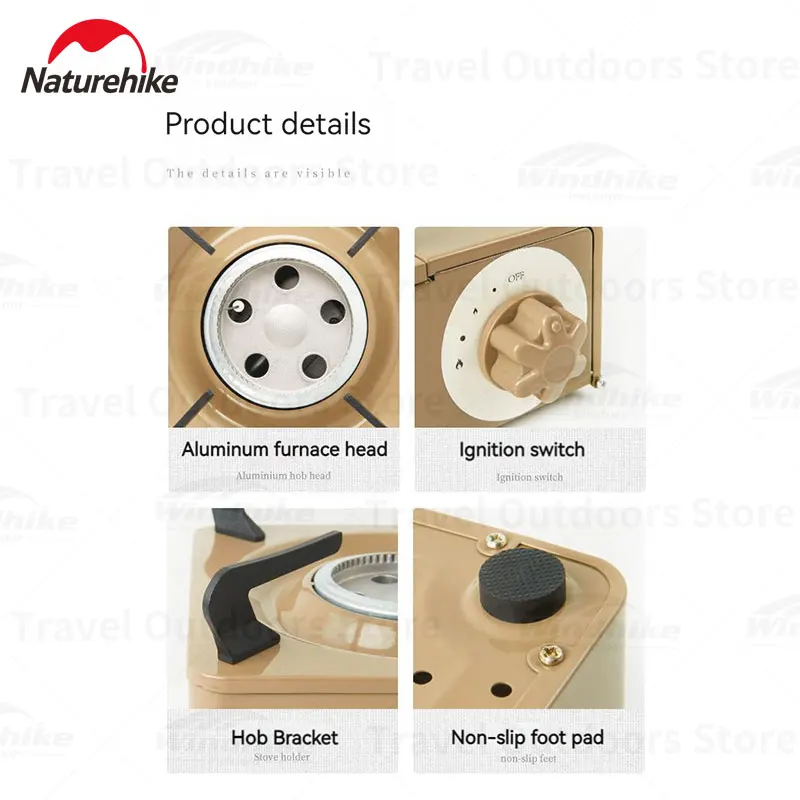 

Naturehike 2100W Mini Gas Stove Portable Adjustable Can Stove with Carrying Case Outdoor Tourist Burner Camping Picnic Stove