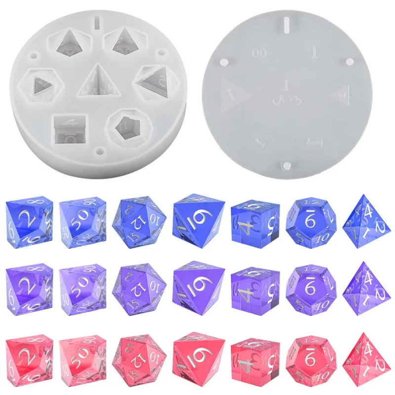 Irregular Polyhedron Digital Dice Silicone Mold Crystal Glue Ludo Props