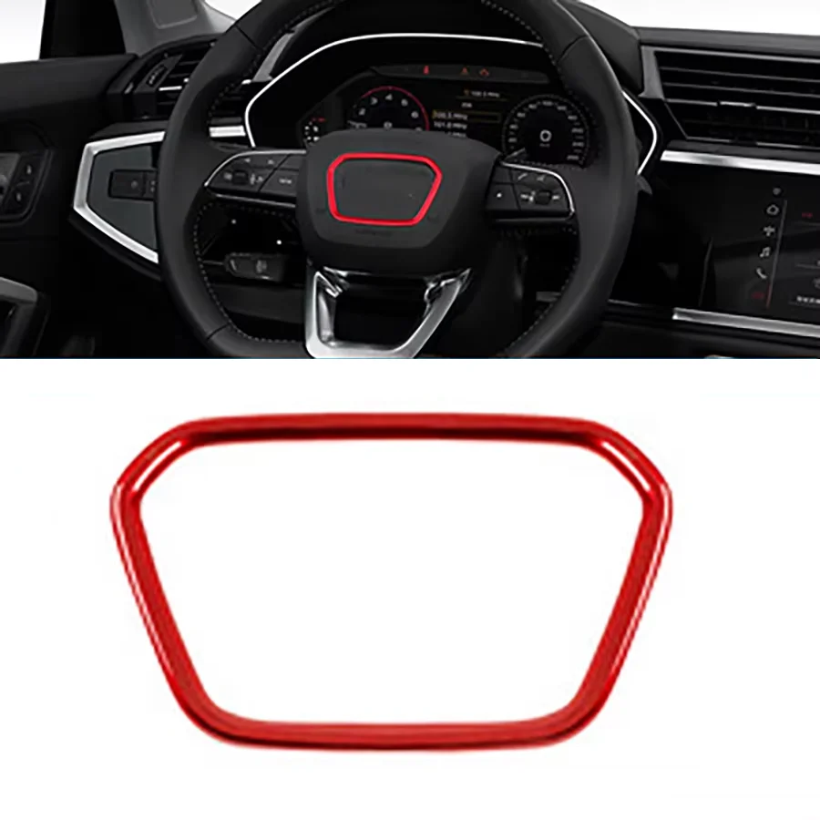 

1Pc Car Styling Steering Wheel Center Emblem Logo Trim Frame For Audi A6L A7 A3 A4 Q3 Q5L Q7 Badge Decor Ring Cover Sticker