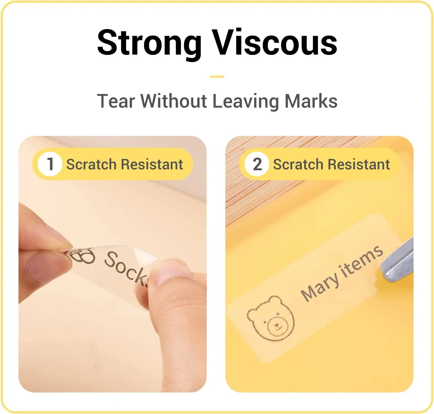 Niimbot D101 Transparent Label Printing Paper Clear Waterproof Name Sticker Self-adhesive Sticker Kindergarten Book Pencil