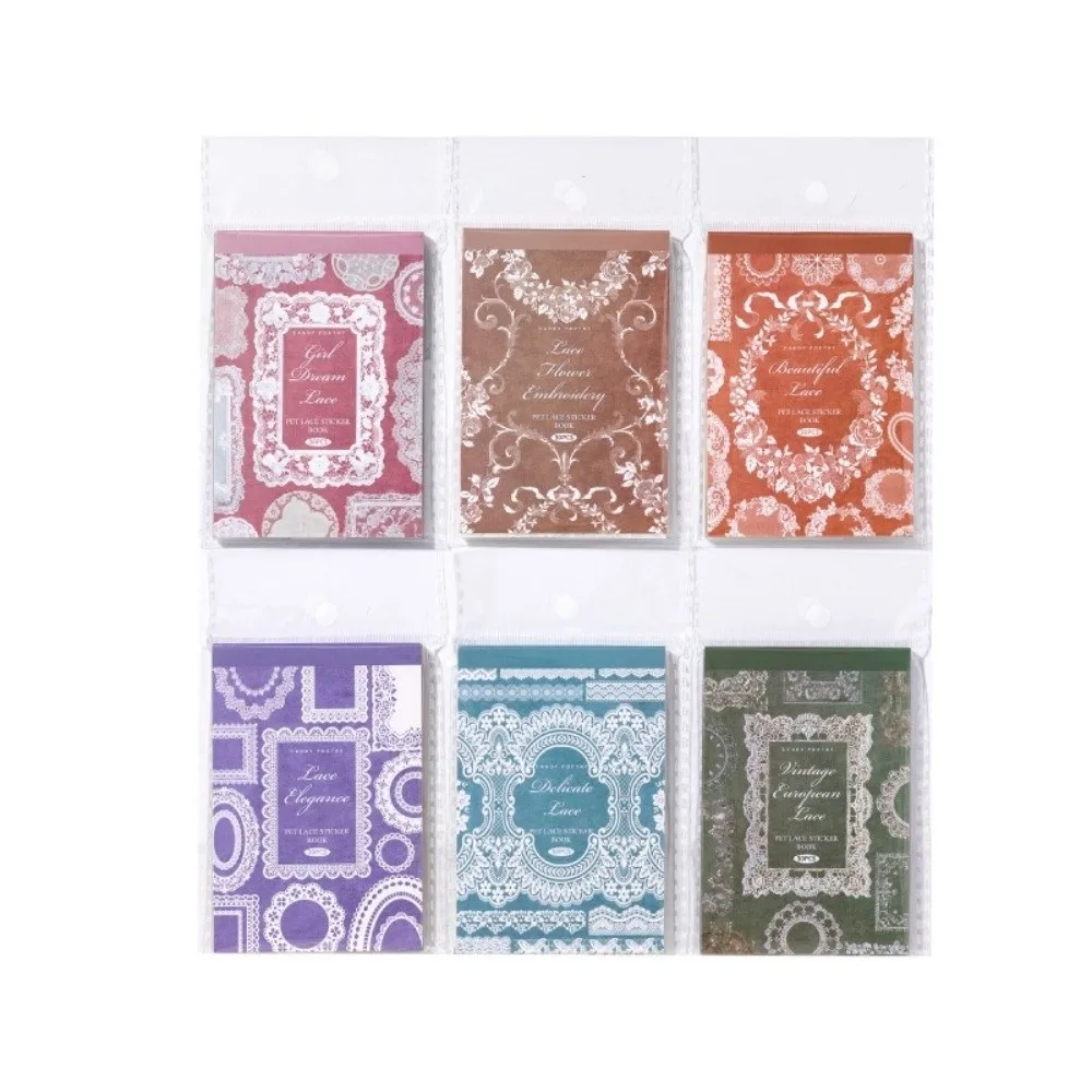 DIY Crafts Lace Theme A Sticker Book Removable Vintage Style PET Stickers Scrapbooking Stickers Scrapbooking
