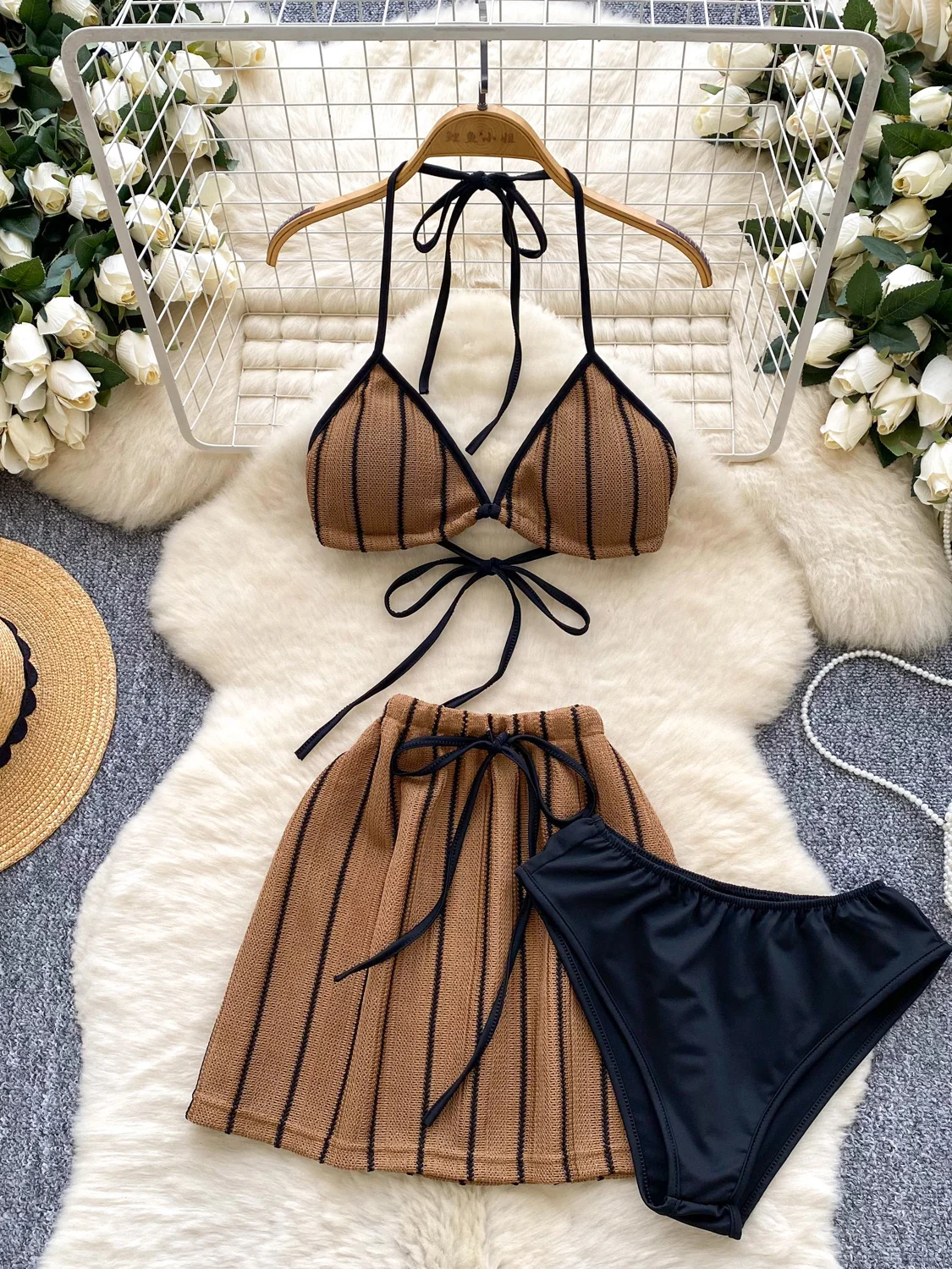 

Сексуальное бикини Pure Desire Beach Vaion, женский комплект, юбка с высокой талией + жилет на бретелях для молодых женщин 8-25 лет