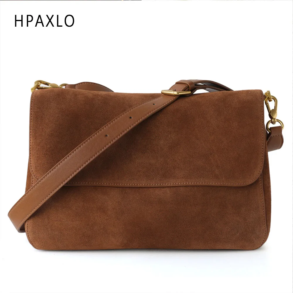 

Stylish Suede Leather Crossbody Bag For Women Large Capacity Shoulder Messenger Purse women's bags trend luxury bags designers