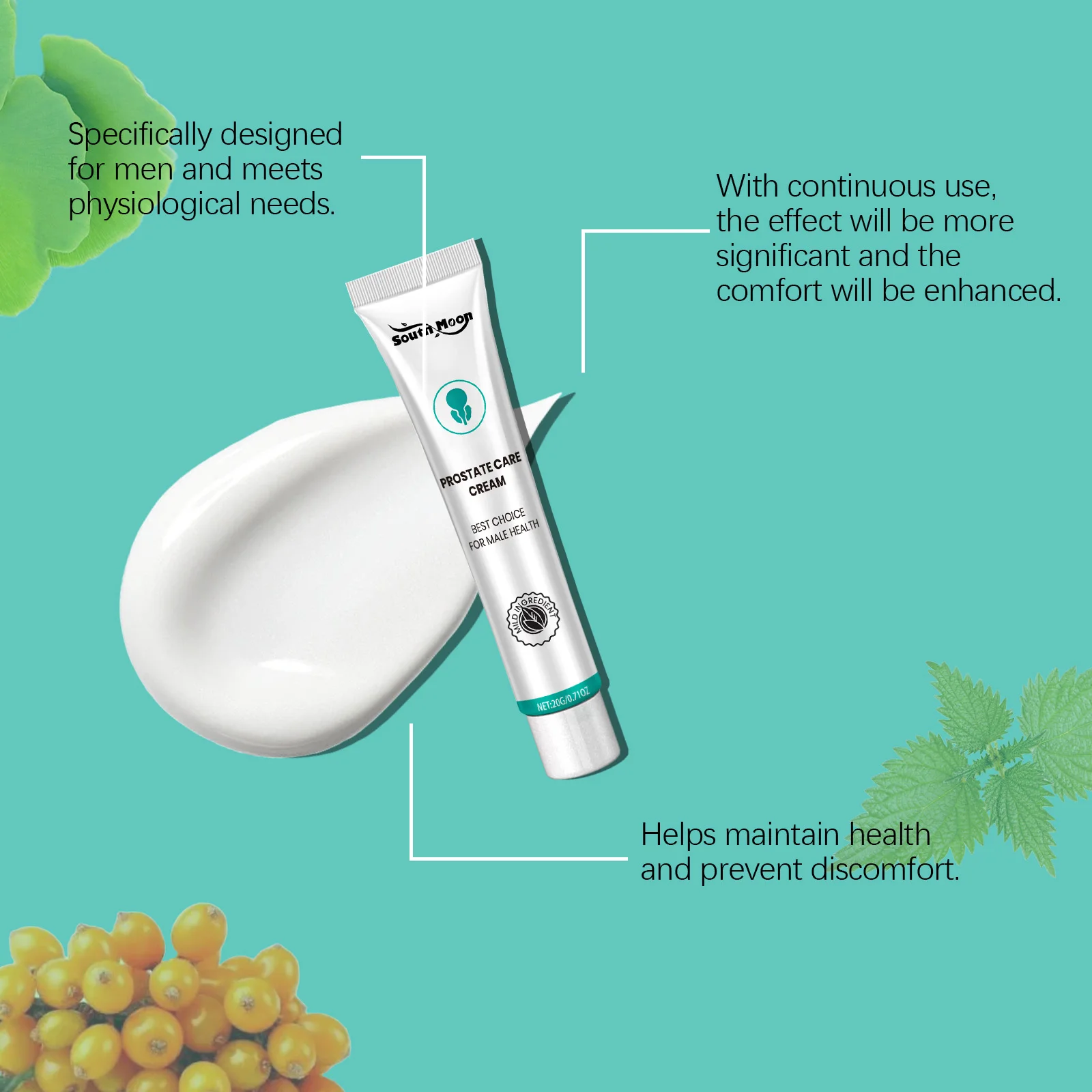 Prostate Care Cream For Men Relief Swelling Discomfort Reduce Pain Feel Relieve Urinary Discomfort Alleviate Bloating Discomfort