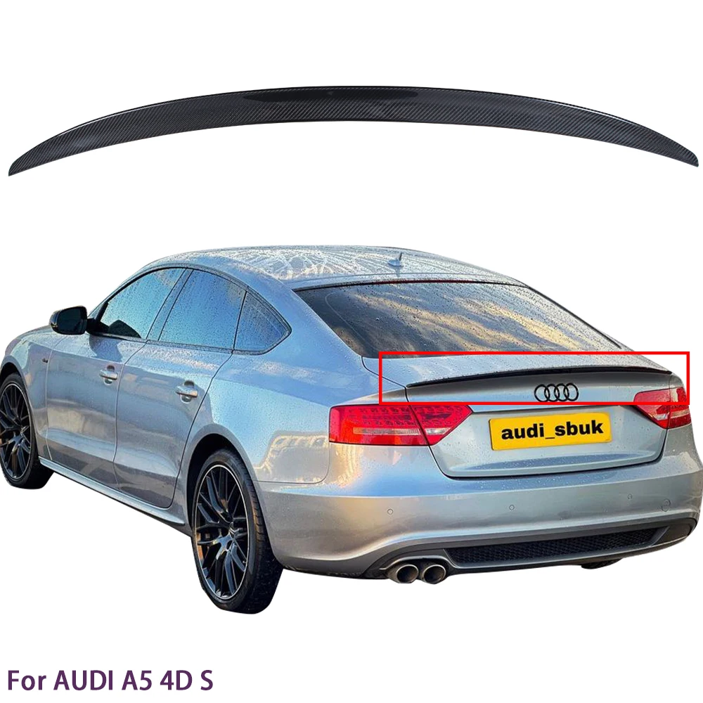 

For AUDI A5 B8 B8.5 4Door Sportback 8TA S Style Carbon fiber Rear Spoiler Trunk wing 2009-2017