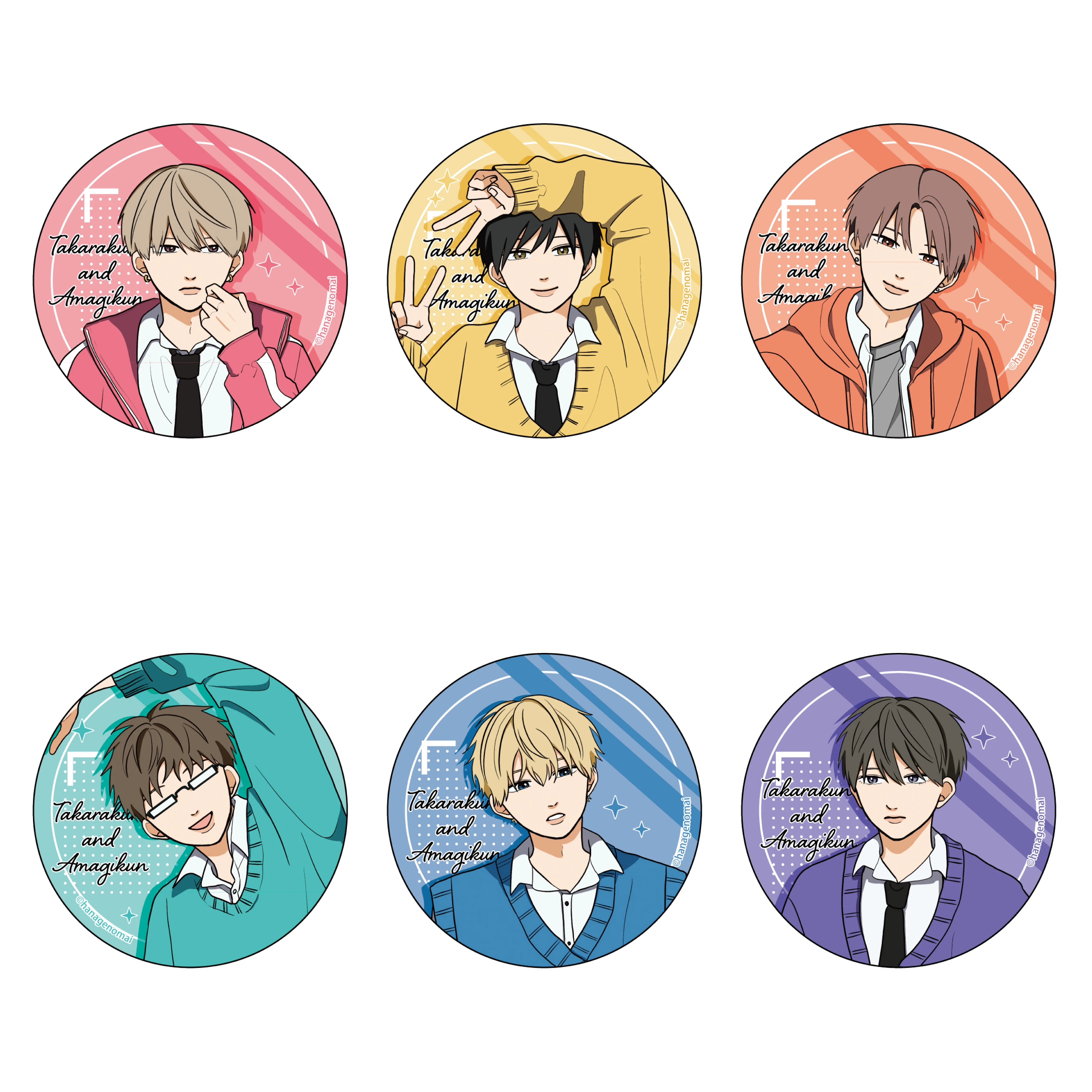 

58mm Anime Takarakun and Amagikun Cosplay COSTUME Badge Pin SPTE Tinplate Brooch Prop Xmas Gift