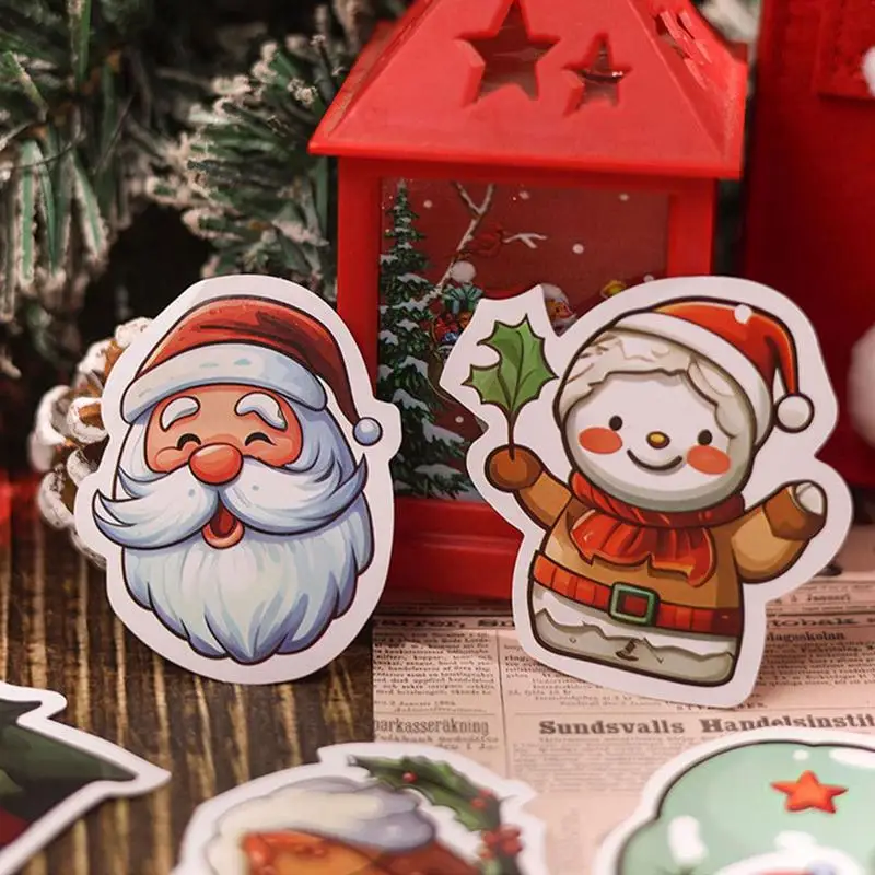 50pcs Weihnachten Kinder Spaß Papier Aufkleber hausgemachte Buchhaltung Aufkleber auf Laptop dekorative Scrap booking DIY Weihnachts dekoration