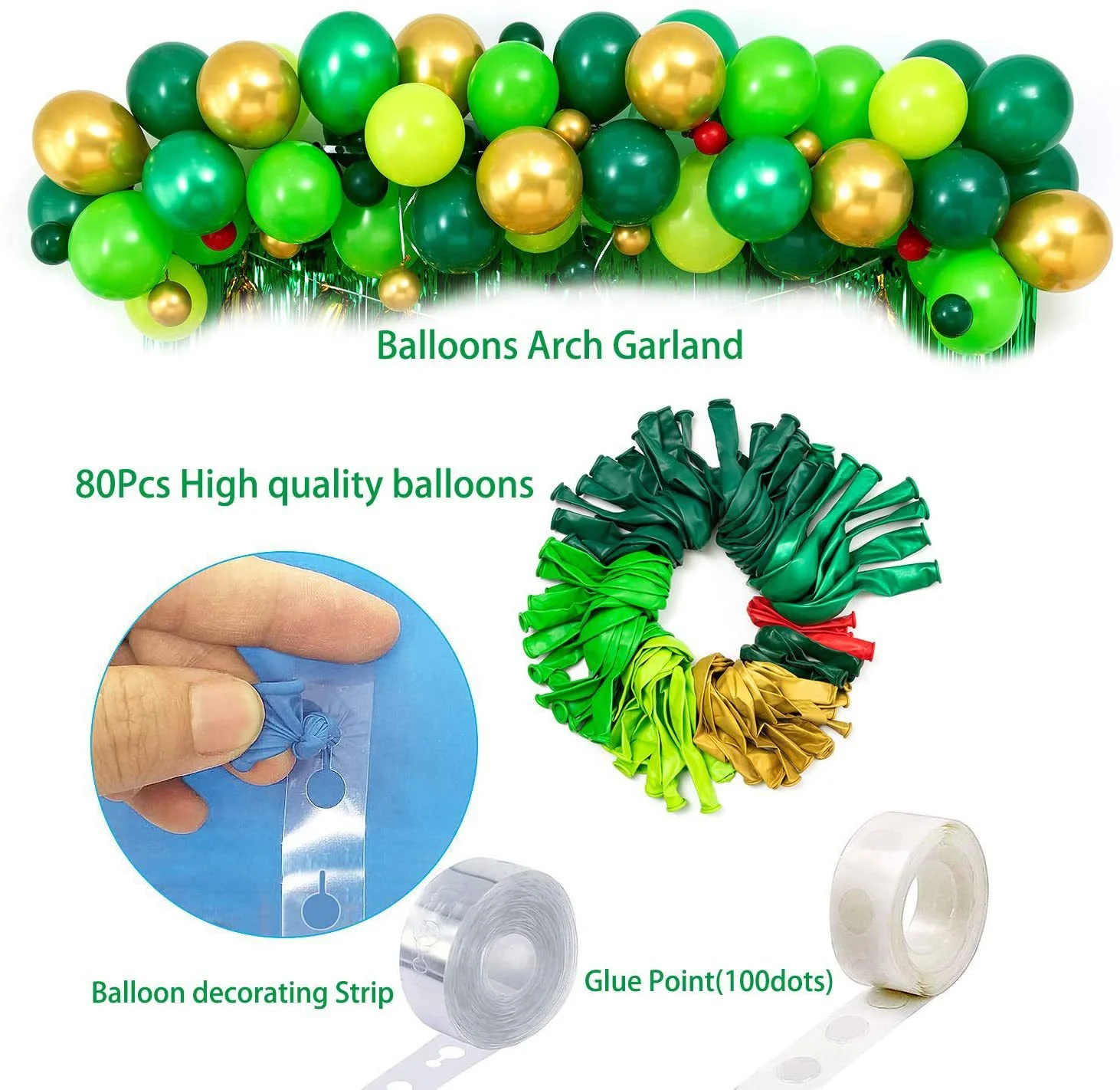 Dinosaurier-Ballon-Set Bogen für Kindergeburtstag Dino-Themenparty Folienballons Lametta-Vorhang Quasten-Hintergrunddekoration – Detail 6