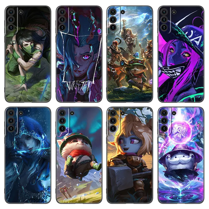 League Of Legends Game Phone Case For Samsung Galaxy S23 S21 S20 FE S24 S22 Ultra S10E S10 S9 S8 Plus Black Silicone Cover