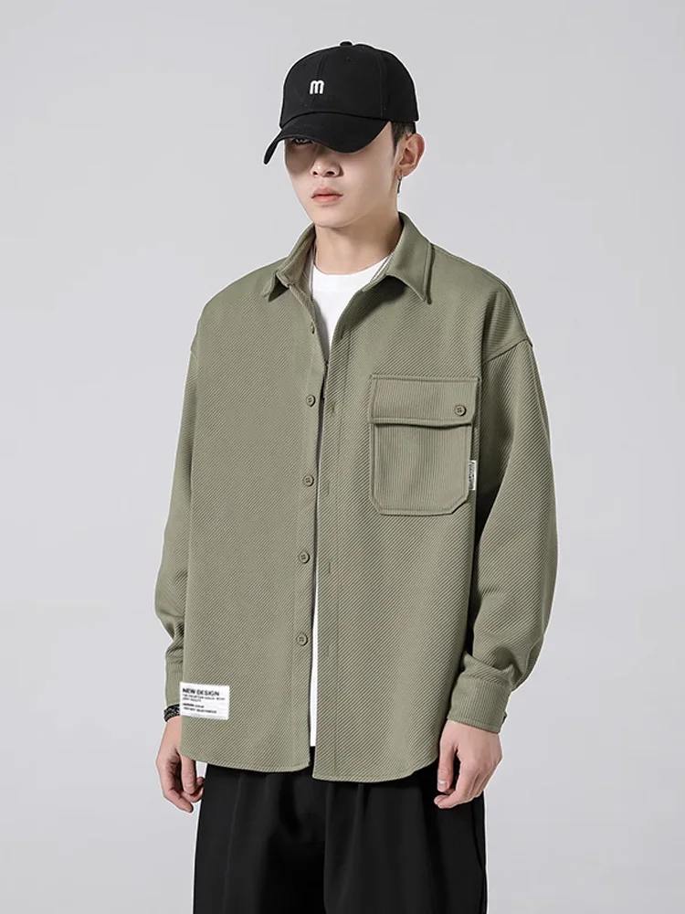 

Military een Plaid Long Sve irt Sle Jaet Men's Casual Loose irt Autumn New Trend Brand Versatile Youth Polyester...