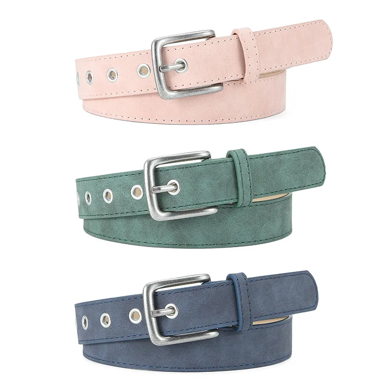 

New matte texture wear-resistant needle buckle waistband for women's outerwear with artistic style and high-end PU belt