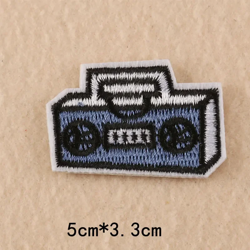 Crown Radio Shoe Light Bulb Lip Embroidery Patches for Clothing Iron on Clothes Appliques Badge Stripe Sticker Iron-on Transfers