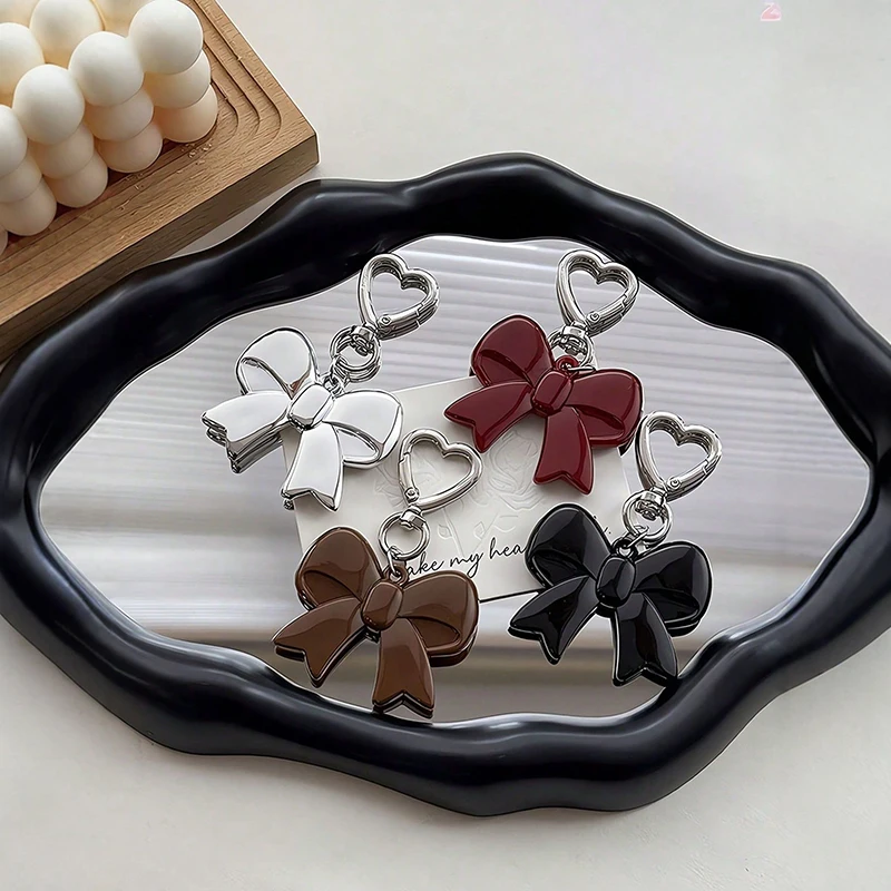 Acrylic Bow Tie Keychains Advanced Temperament Pendant Couple Friend Backpack Car Keychain for Gift