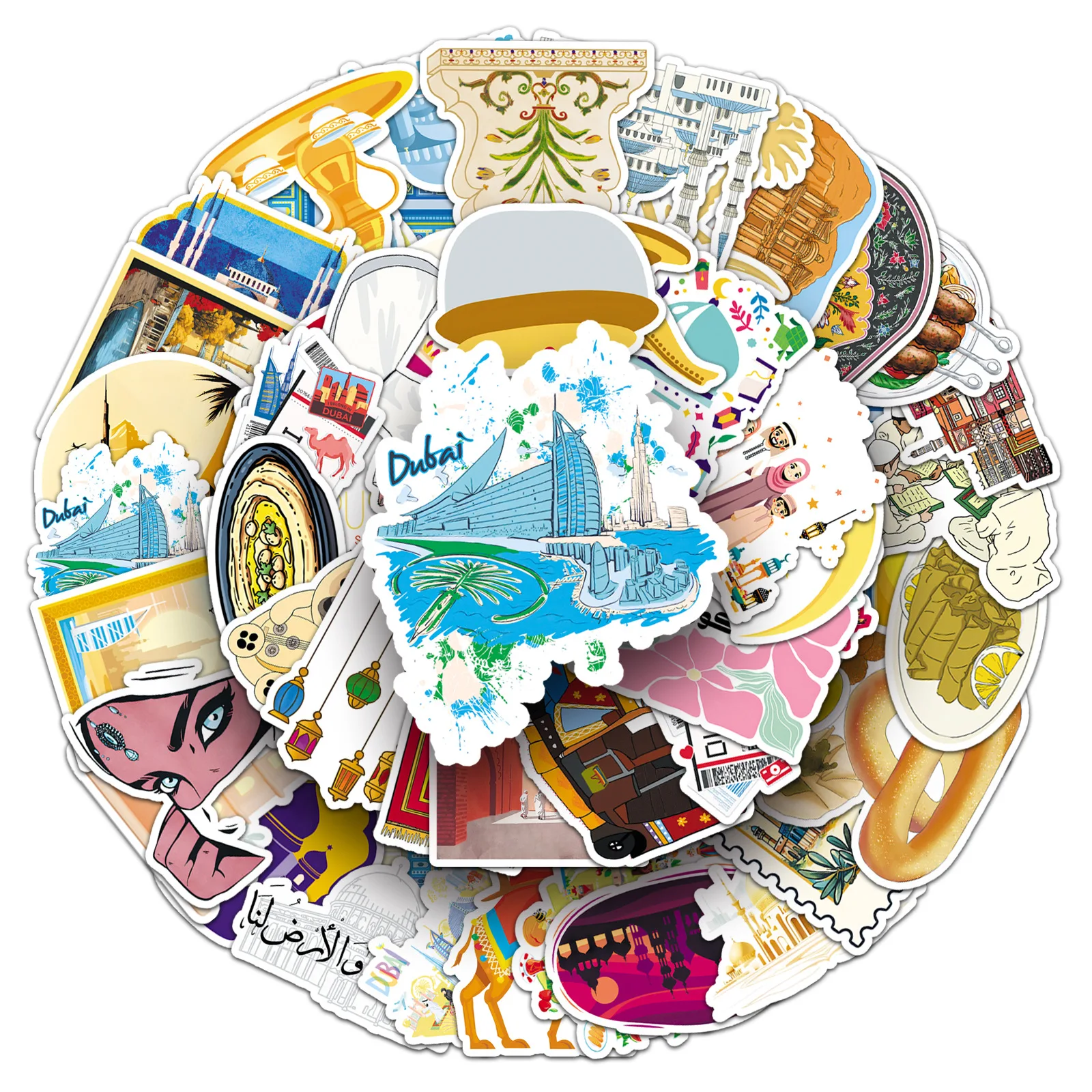 

10/50PCS Middle East Aera Graffiti Stickers Outdoor Scenic Tour Cartoon Decal Toy Gift DIY Stationery Box Laptop Luggage