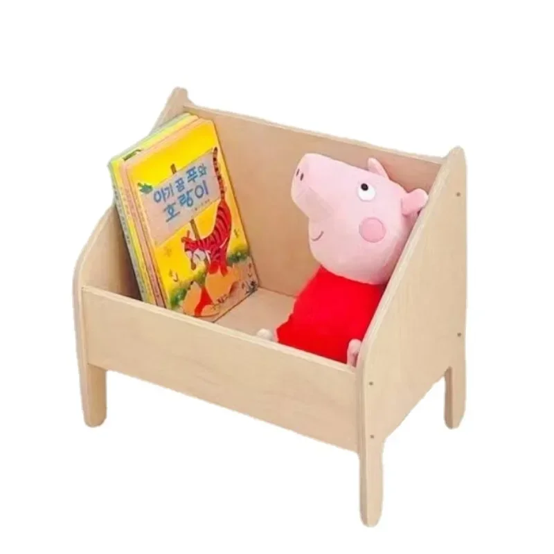Kid\'s Wooden Bookshelf Multi-Layer Storage Floor Rack Living Room Picture Book Organizer for Home Or Nursery