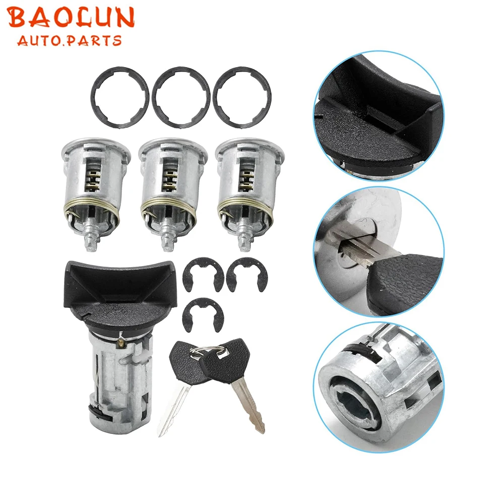 BAOLUN  Car Ignition Switch Lock Cylinder With Door Lock And Key 5161055AA  For Jeep Wrangler 1991-1996