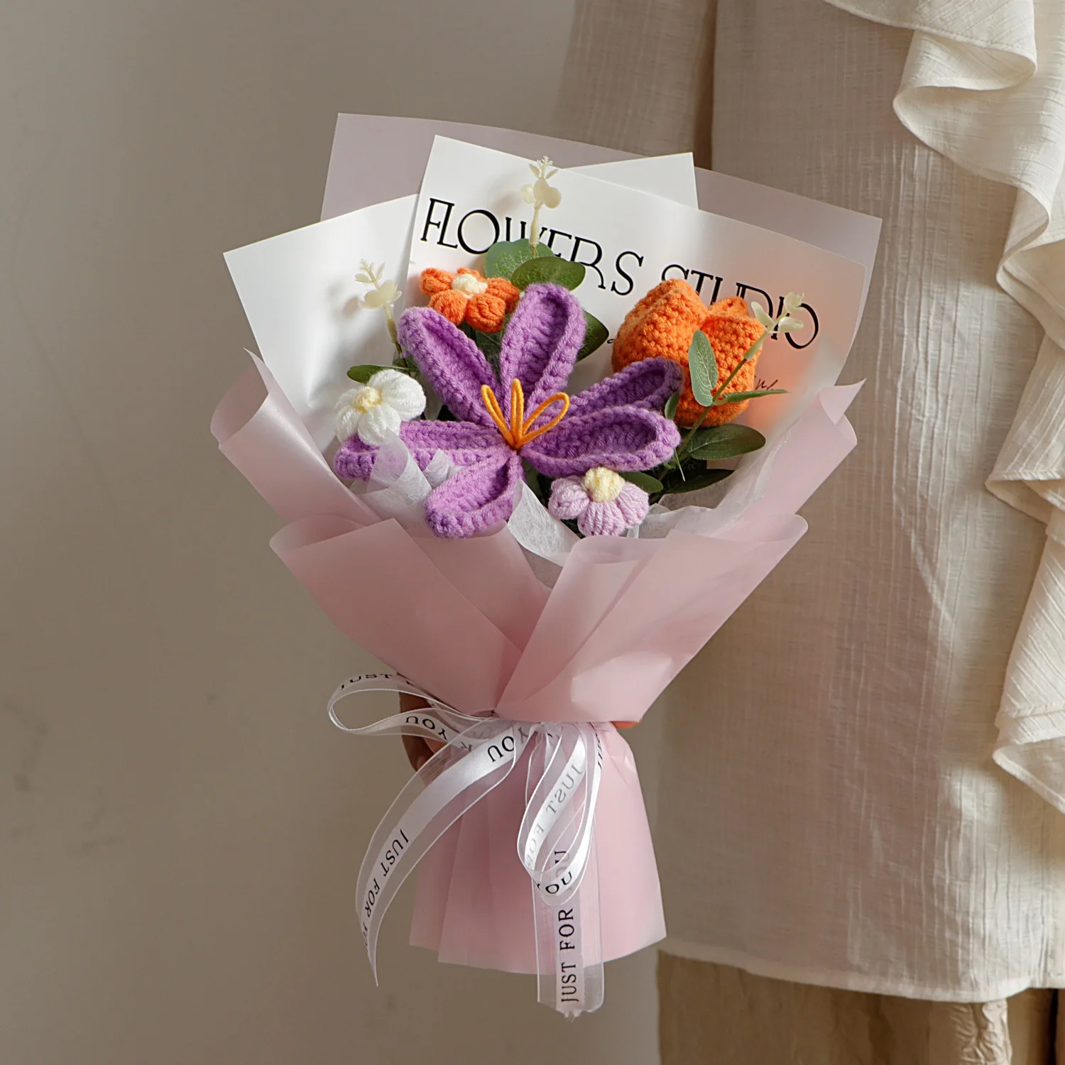 

Handmade Carnations & Sunflowers Bouquet - Festive Desktop Decor Elegant Small Festival Gift - Home Floral Arrangement