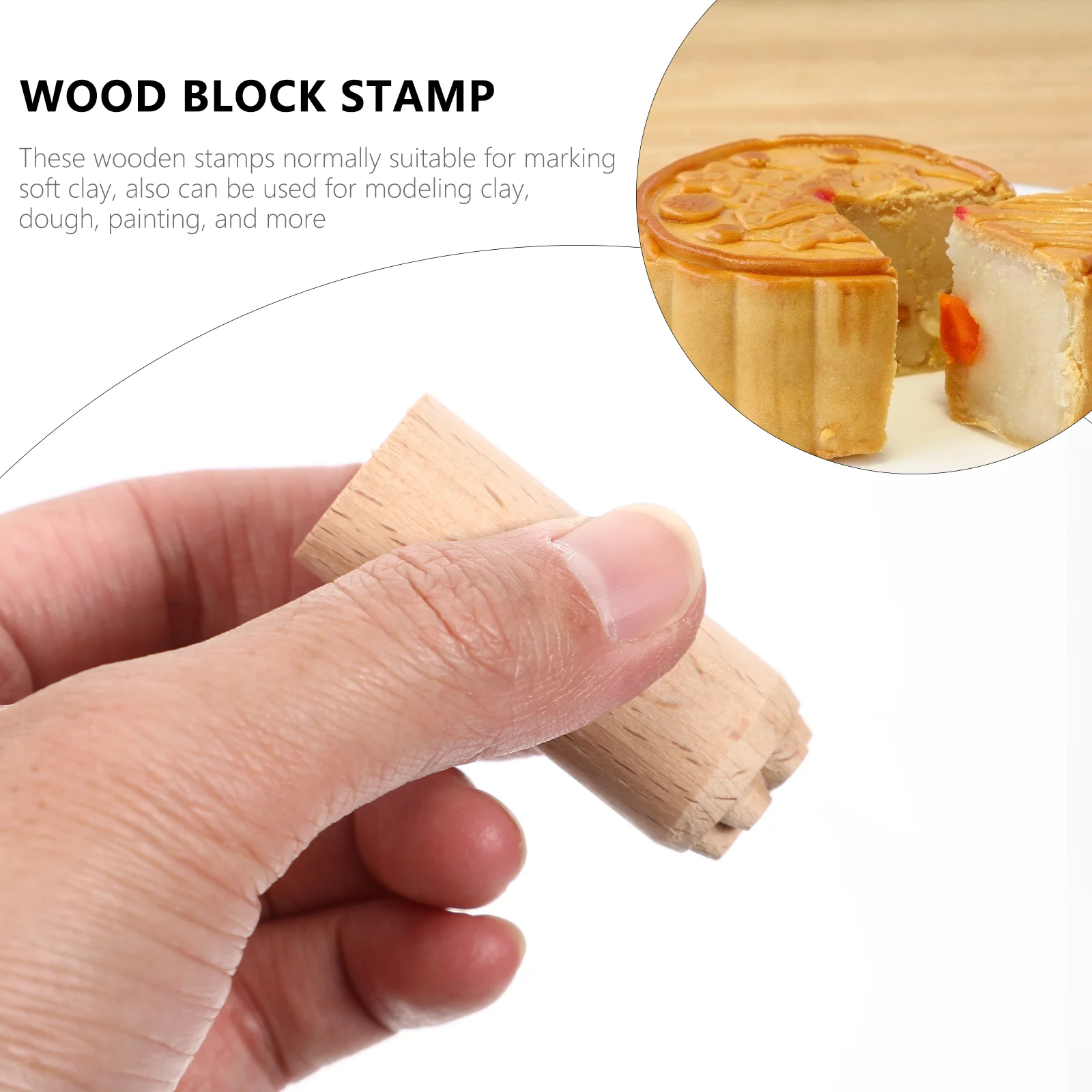 2cm Wooden Stamp Plant Decorations Playdough Pottery Column Stamps Block Natural for DIY Office