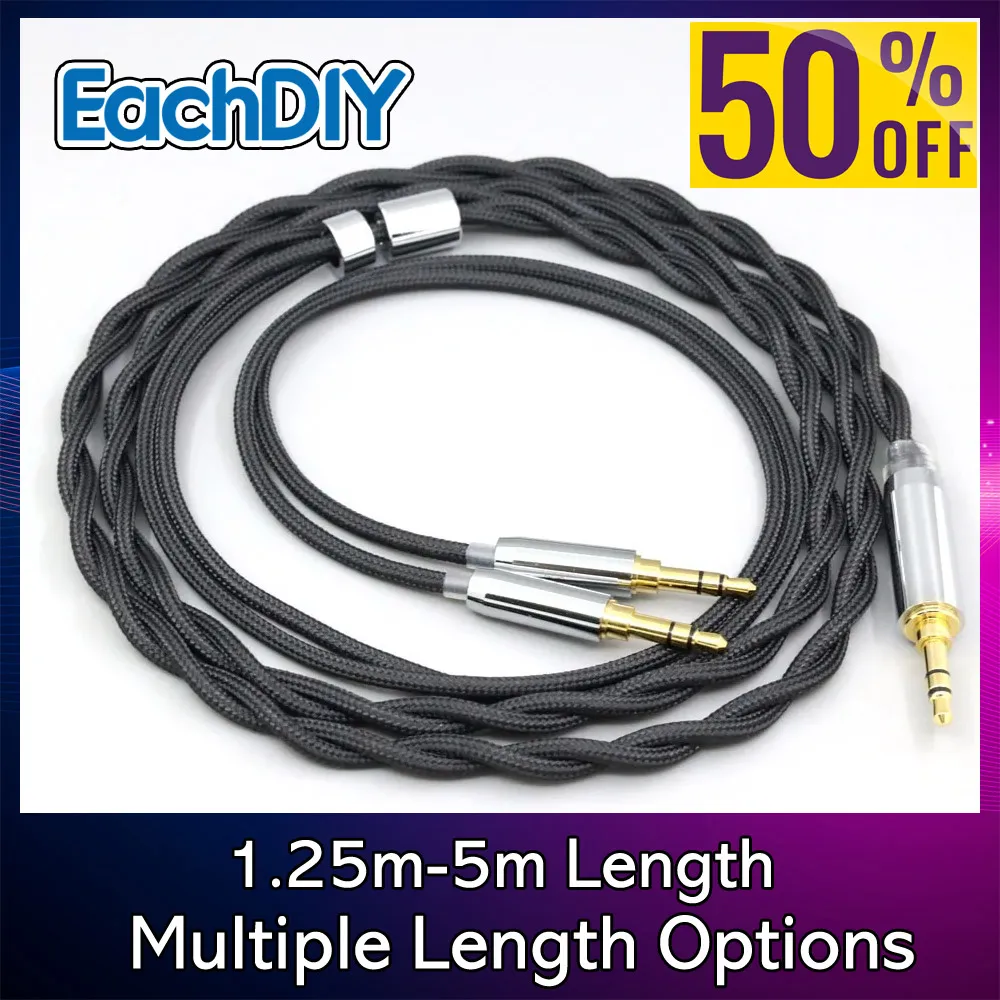 Нейлоновый кабель для наушников из чистого серебра, плаладия, графена, золота, экрана для Onkyo A800 Philips Fidelio X3 Kennerton Jord 8293