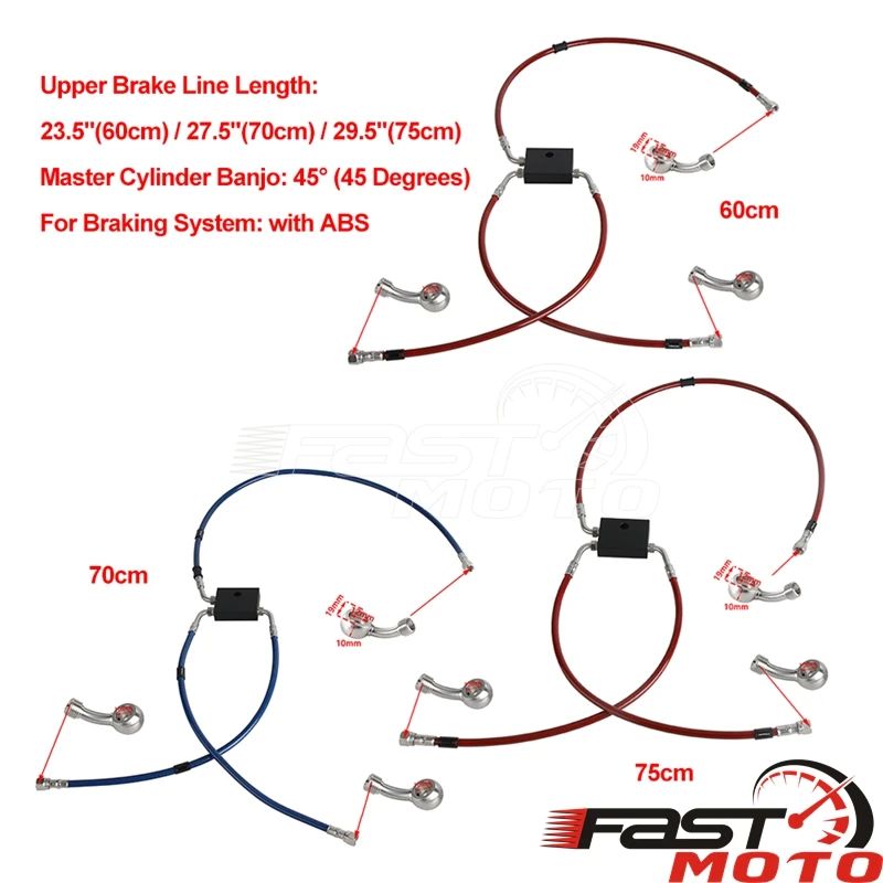 Motorcycle Brake Line Kit ABS Master Cylinder Braided Line Accessories For Harley Dyna Fat Bob FXDF 12-17 Low Rider FXDL 2014-17 - view 4