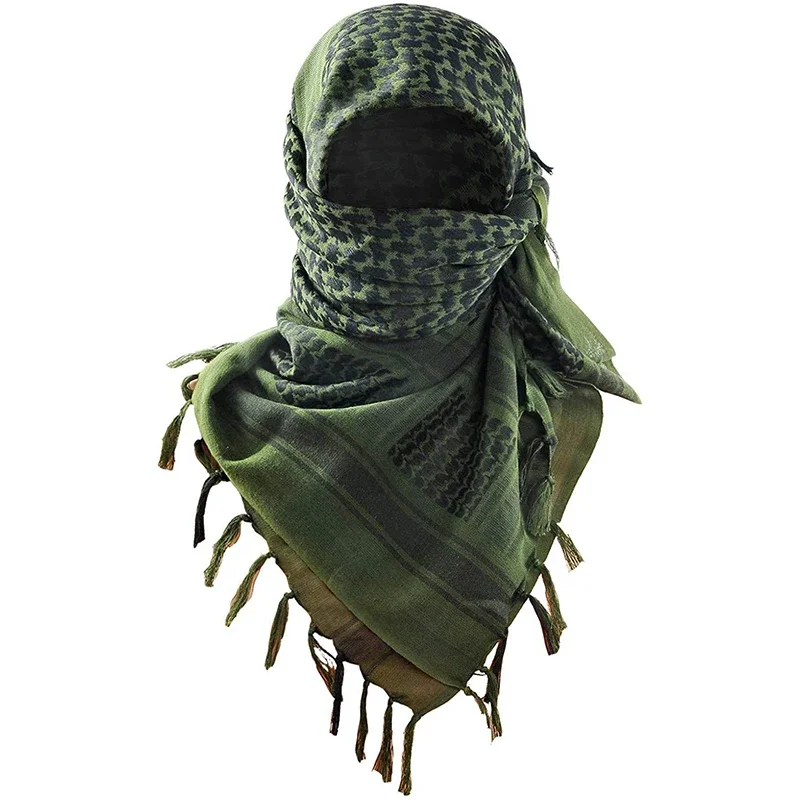 110x110cm Outdoor Wind-Proof Arabian Tactical Square Shawl Army Turban Men's Women Shemagh KeffIyeh Charm Decorations Arab Scarf