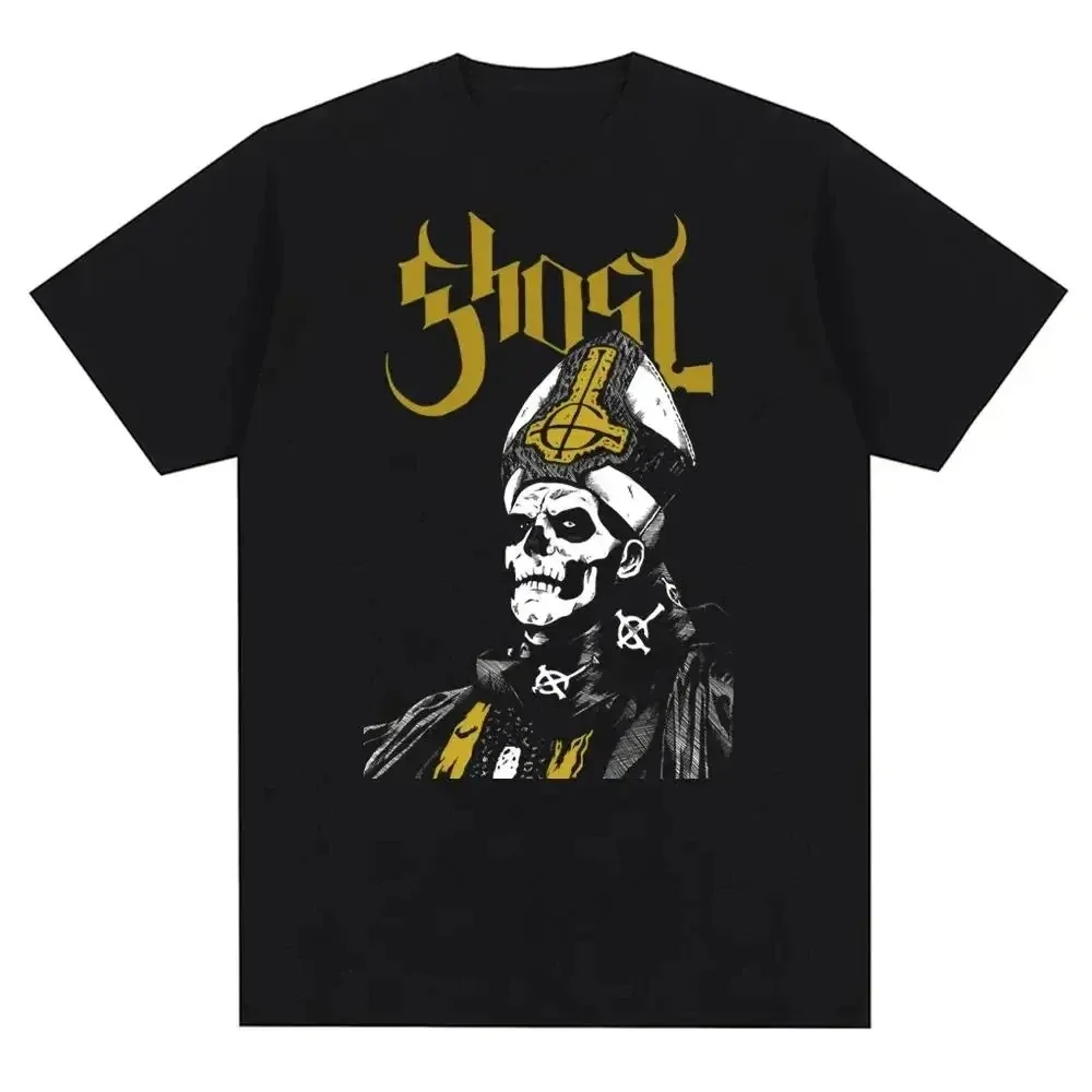 

New Ghost Graphic Print T Shirt Men Women Fashion Casual Rock Streetwear Short Sleeve Ovsersized TShirt Unisex Loose T