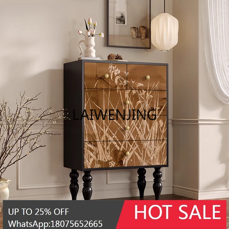 

MJY French solid wood drawer porch chest of drawers living room multi-functional storage integrated vertical cabinet