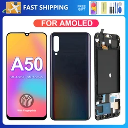 A50 para Samsung 6,4 ''para AMOLED A505F A505G A505W A505X A505G A505N pantalla LCD reemplazo del ensamblaje del digitalizador de pantalla táctil