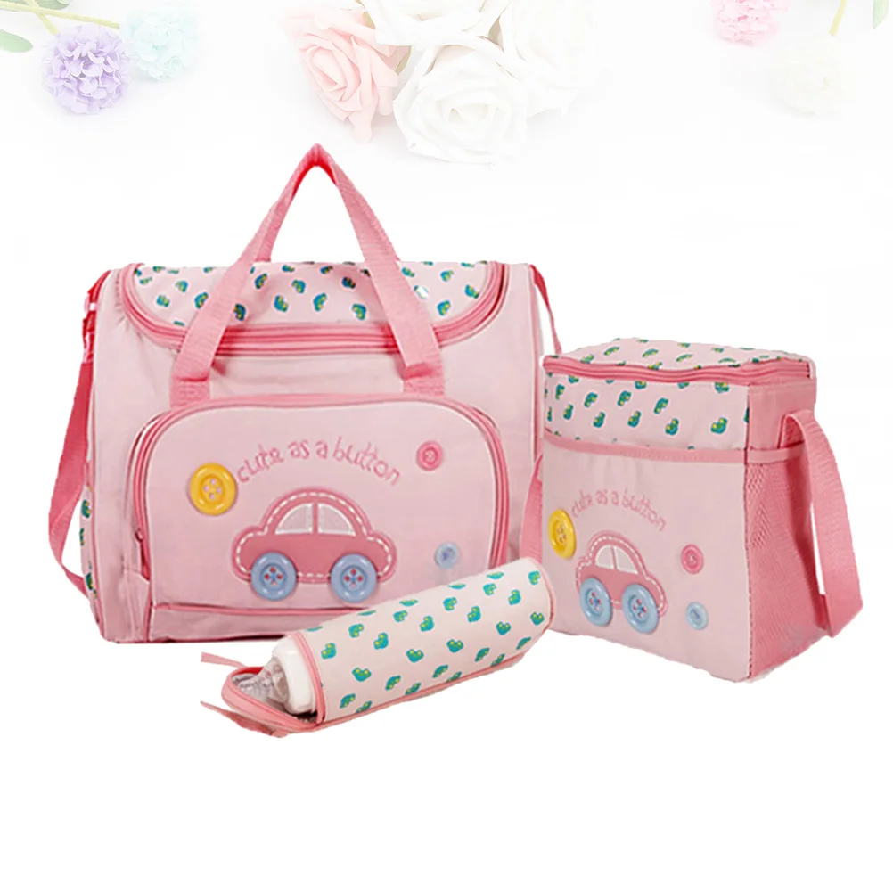 4in1 Diaper Bag Set Large Capacity Waterproof Nursing Mummy Tote Travel Shoulder Bag Parent Essential