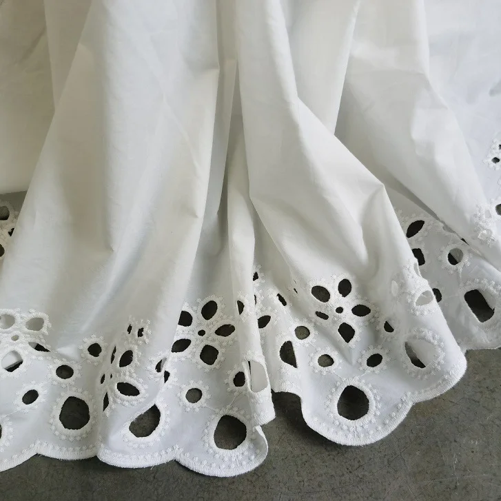 

New water-soluble hollow-out flower 100% cotton fabric, double-sided embroidered hem embroidery, DIY sewing clothing
