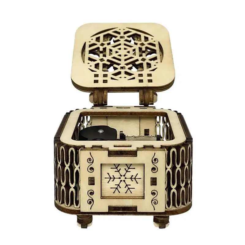 Music Box Model Building Kits Wooden Puzzle Music Box Design Kids Puzzle With Secret Storage Compartment Assembly Puzzles For