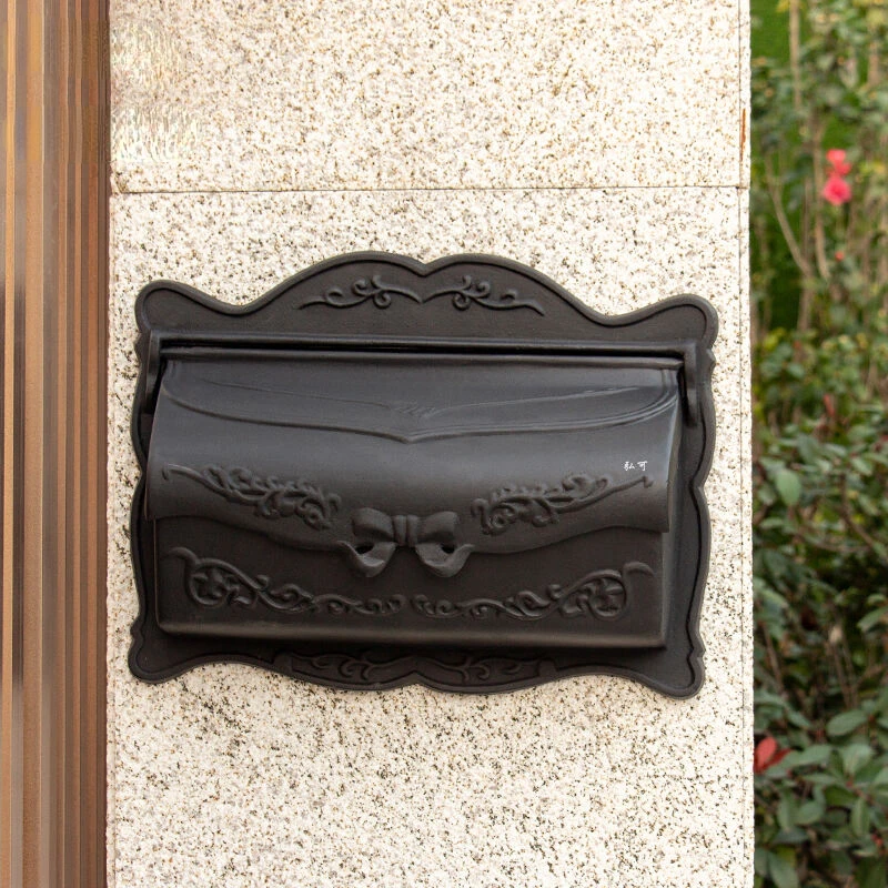 European Villa Door Mailboxes Outdoor Letter Box Hanging Wall Community Outdoor Post Box Creative Cast Aluminum Street Mailbox