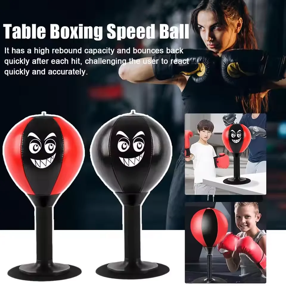 Bola de boxe de mesa, alívio do estresse, combate, treinamento de velocidade, saco de boxe com ventosa forte, equipamento de prática de boxe