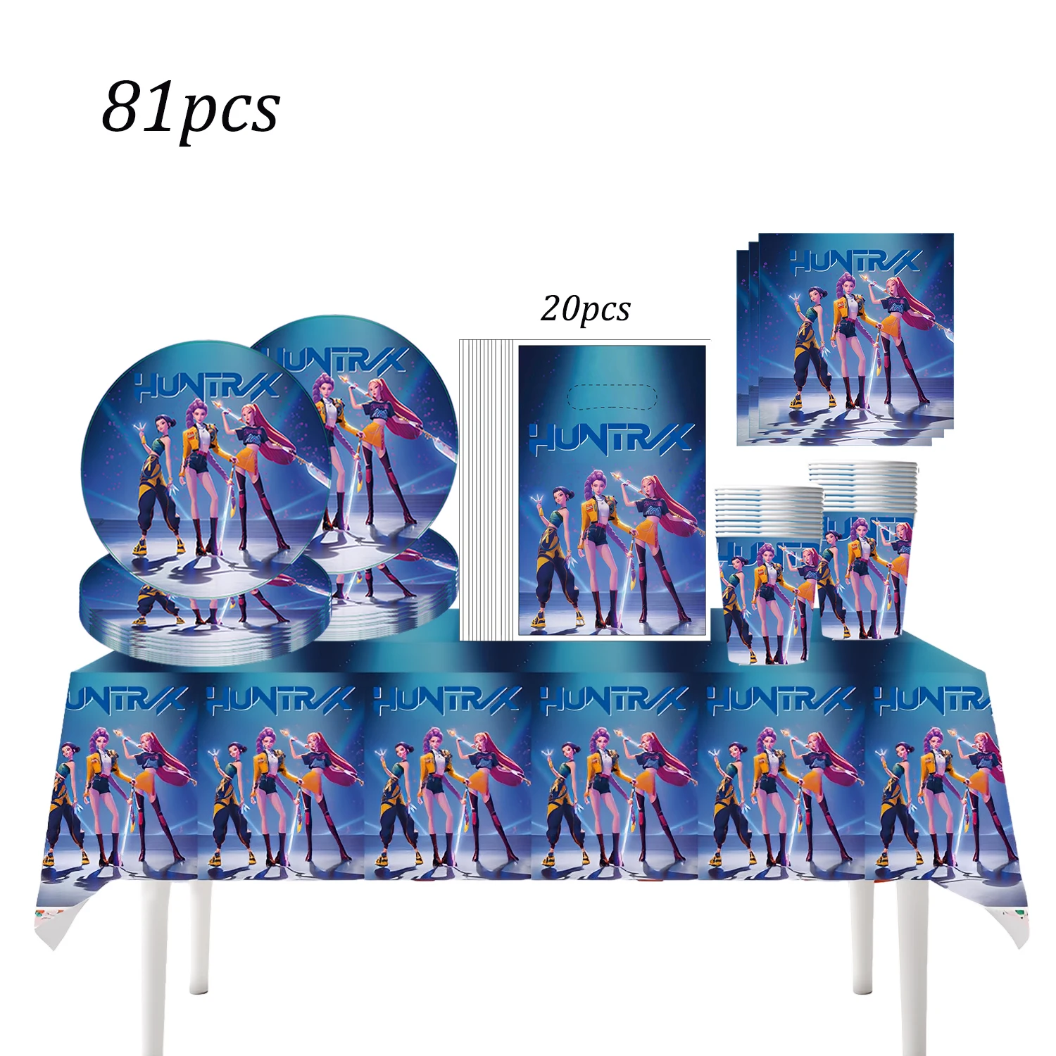 

k pop demon hunters Theme Birthday Party Decorations Tableware Cup Plate Gift bag paper Straw for Girls Baby Shower Supplies