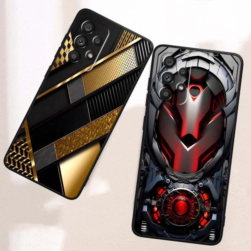 Mechanical style pattern Phone Case For Samsung A73 A72 A71 A55 A54 A53 A52 A51 A13 A22 A16 A15 A12 A14 A26 A07 5G Black